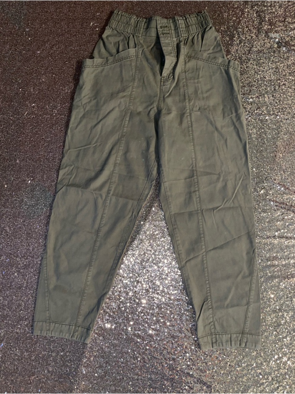 Free People Olive Utility Trousers